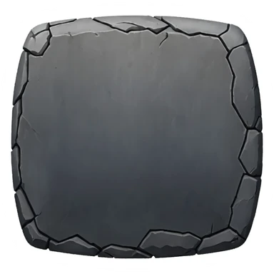 Create a dark gray stone truncated square pyramid, worn, weathered, with rounded edges and realistic rough texture sticker