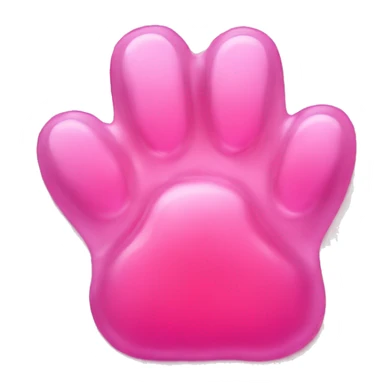 pink paw shaped jelly sticker