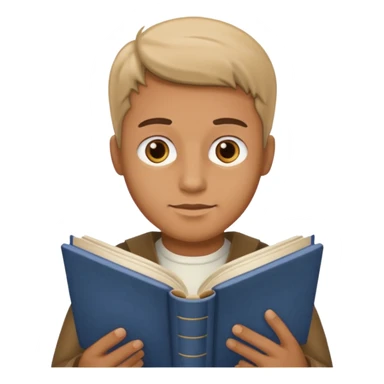 man holding a history book, reading the book sticker