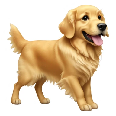 Golden retriever with chicken toy sticker