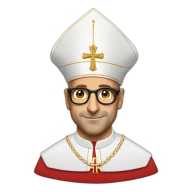 stanley tucci as a religious cardinal hat sticker