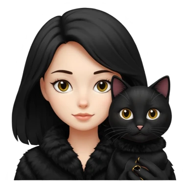 girl with black cat sticker