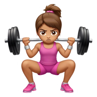 Little girl angry lifting weights  sticker