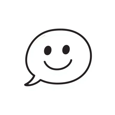 speech bubble with smiley face, hand drawn doodle style sticker