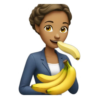 woman eating banana sticker