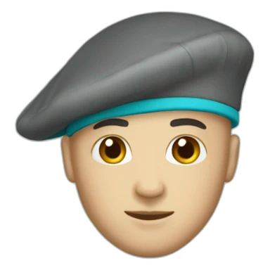 cyan beret bald sticker