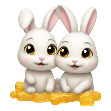 2 cute, loving honey bunnies sticker