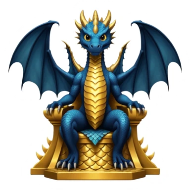 Create a poster insprited from games of throne ,  Dragon sitting on a throne while people are watching him from below  sticker