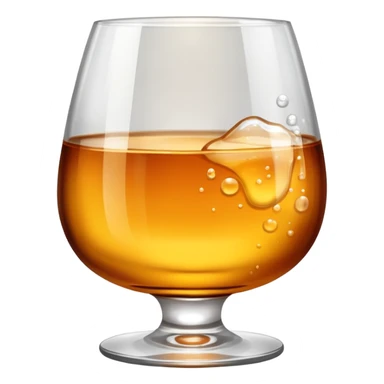 whiskey glass with bubbly liquid inside sticker