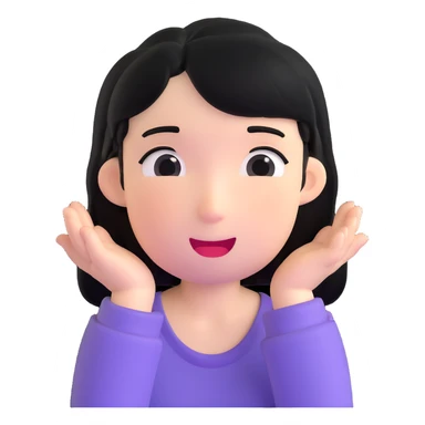 embarrassed white face with black hair sticker