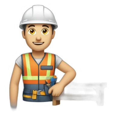 Worker with master carpenter sticker