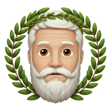 white ancient greek man with beard sticker