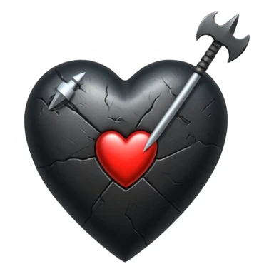 Corazón negro con una flecha sticker