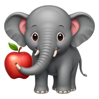 an elephant eats an apple sticker