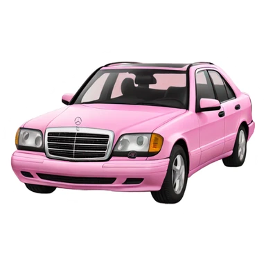 Mercedes Benz pink with white back griund sticker
