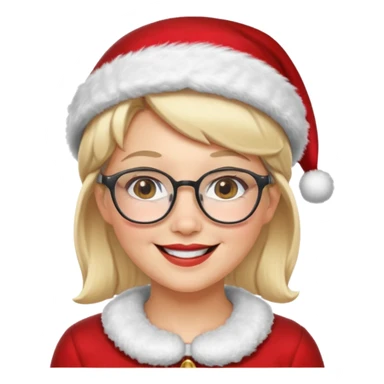 female Santa Claus with glasses with blond short hair sticker