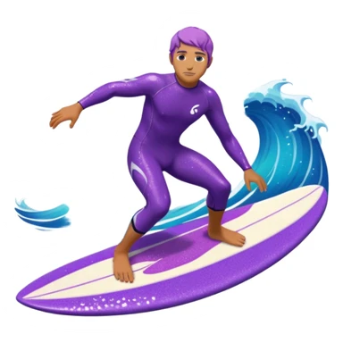 glitter surfer purple surf in wave ocean cian sticker