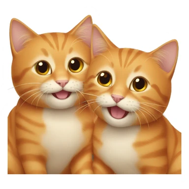 2 orange cats playing  sticker