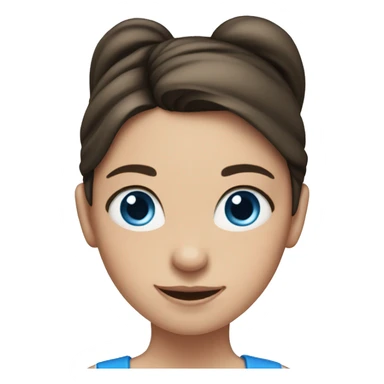Brunette ponytail girl with blue eyes  sticker
