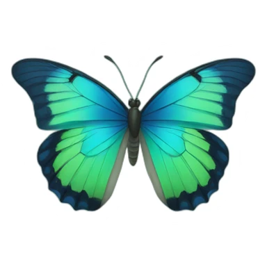 blue and green butterfly sticker