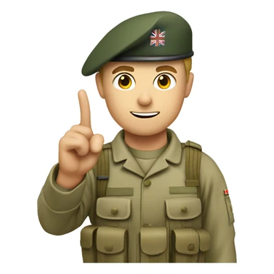 British army soldier pointing with hand sticker