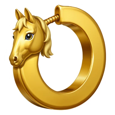 Golden horse shoe sticker