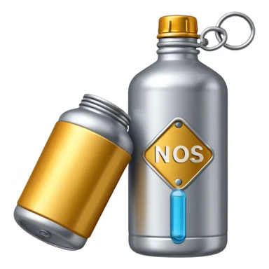 bombona de nitro con un cartelito que ponga NOS sticker