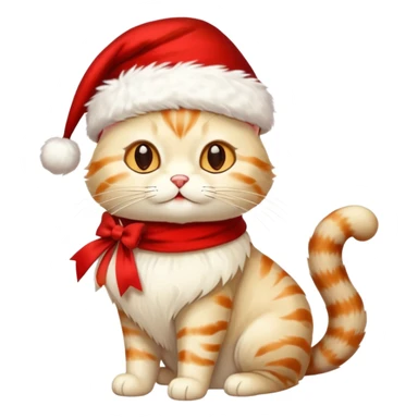 a full-body silk cat with Christmas accessories  sticker