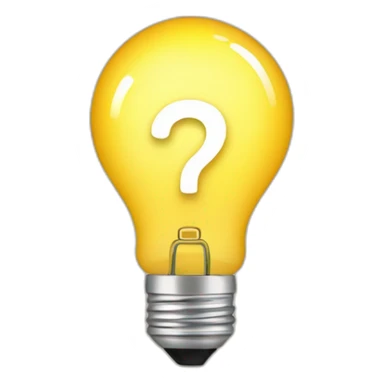 Generate an emoji that represents a flashcard, with one side featuring a question mark and the other side an illustration of a light bulb, symbolizing the answer or idea sticker