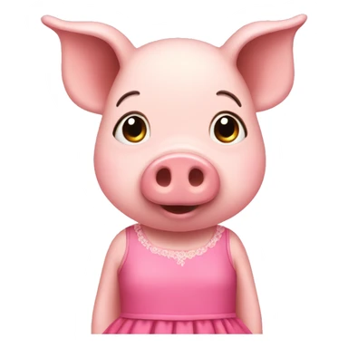 Pig with dress sticker