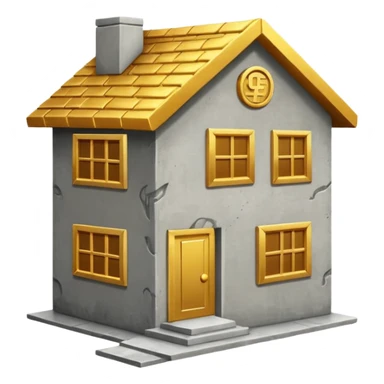 coin concrete house sticker