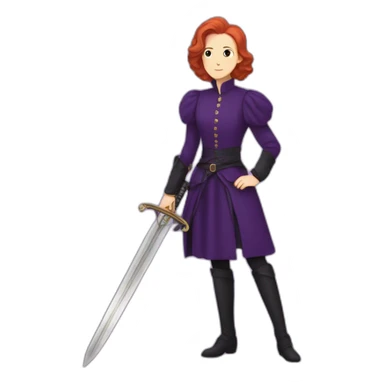 Audrey fleurot in purple with sword sticker