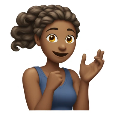 WOMAN SHOWING OFF BY TWISTING HER HAIR WITH HER HAND sticker