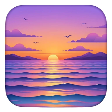 The ocean wish sunset  sticker