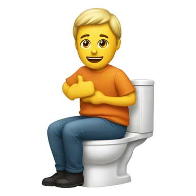 Sitting on toilet sticker