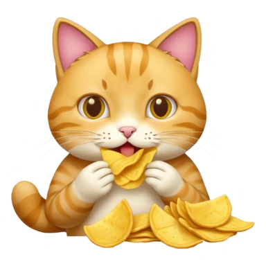 Chat qui mange du chips sticker