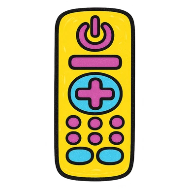 A colorful and bright remote control. sticker