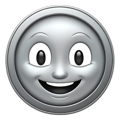 Silver coin smile sticker