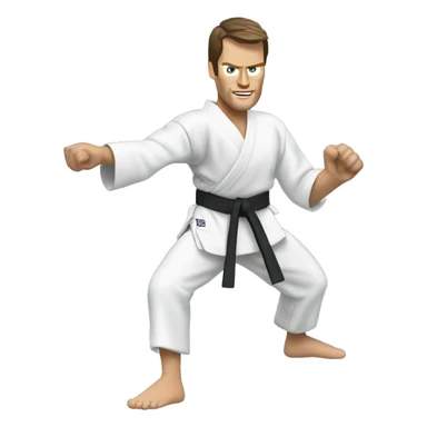 Tom brady doing karate sticker