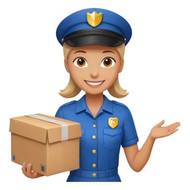 female delivery courier sticker