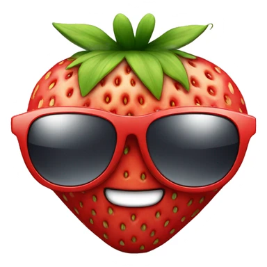 strawberry with sunglasses sticker