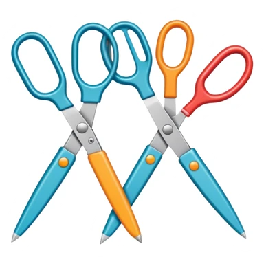 pair of scissors and cut paper shapes, fun and inviting sticker