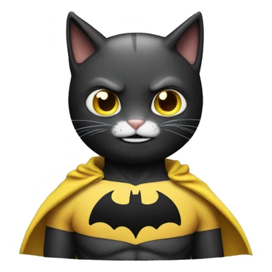 cat in batman suit only facing the front sticker