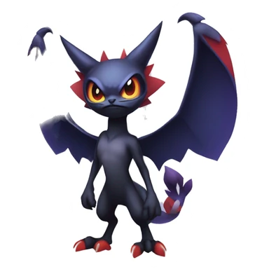 Edgy Cool Kawaii Litten-Noivern-Noibat-Absol-Pokémon Full Body sticker