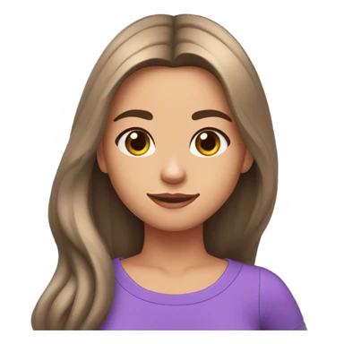 Una chica vestida de morado dice Olivia Rodrigo en su camisa cabello negro y una corona  sticker