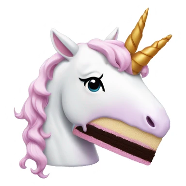 Unicorn eat cake sticker