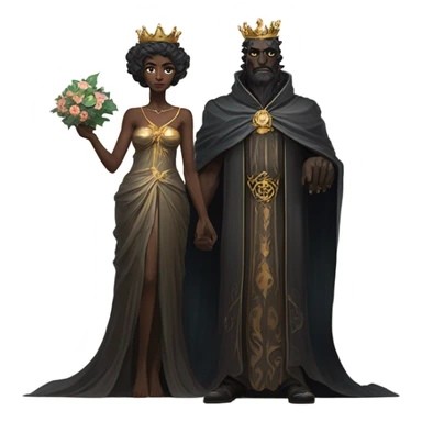 Hades and his queen in the underworld sticker
