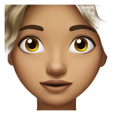 Brunette, long wavy hair, girl emotions black eyes and mascara  sticker