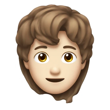 cravity's seongmin in emoji form, white skin, brown hair  sticker