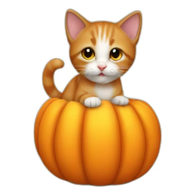 kitten in pumpkin sticker